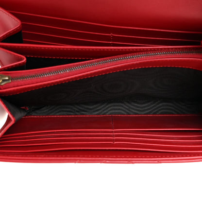 Gucci Calfskin Matelasse GG Marmont Chain Wallet Hibiscus Red 7 of 18
