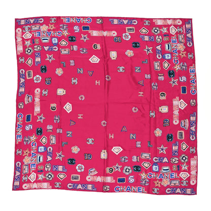Chanel Silk CC Square Scarf Pink Multicolor 1 of 3