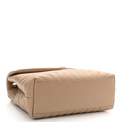 Saint Laurent Calfskin Y Quilted Monogram Medium Loulou Chain Satchel Dark Beige 4 of 11