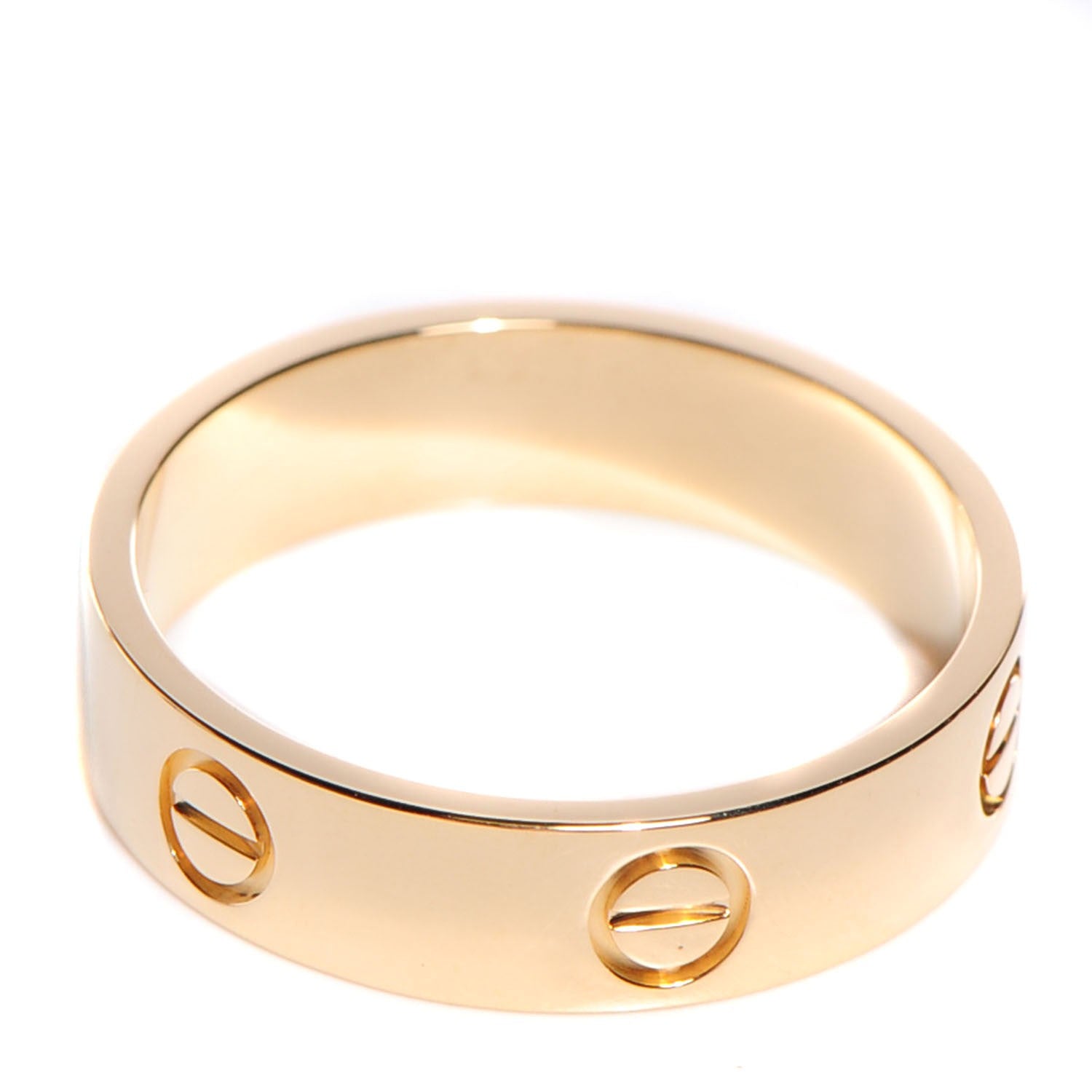 Cartier 18K Yellow Gold 6mm Love Ring 56 7.5 1 of 4