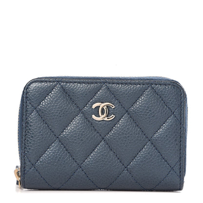 Chanel Iridescent Caviar Quilted Zip Coin Purse Dark Blue 1 of 6