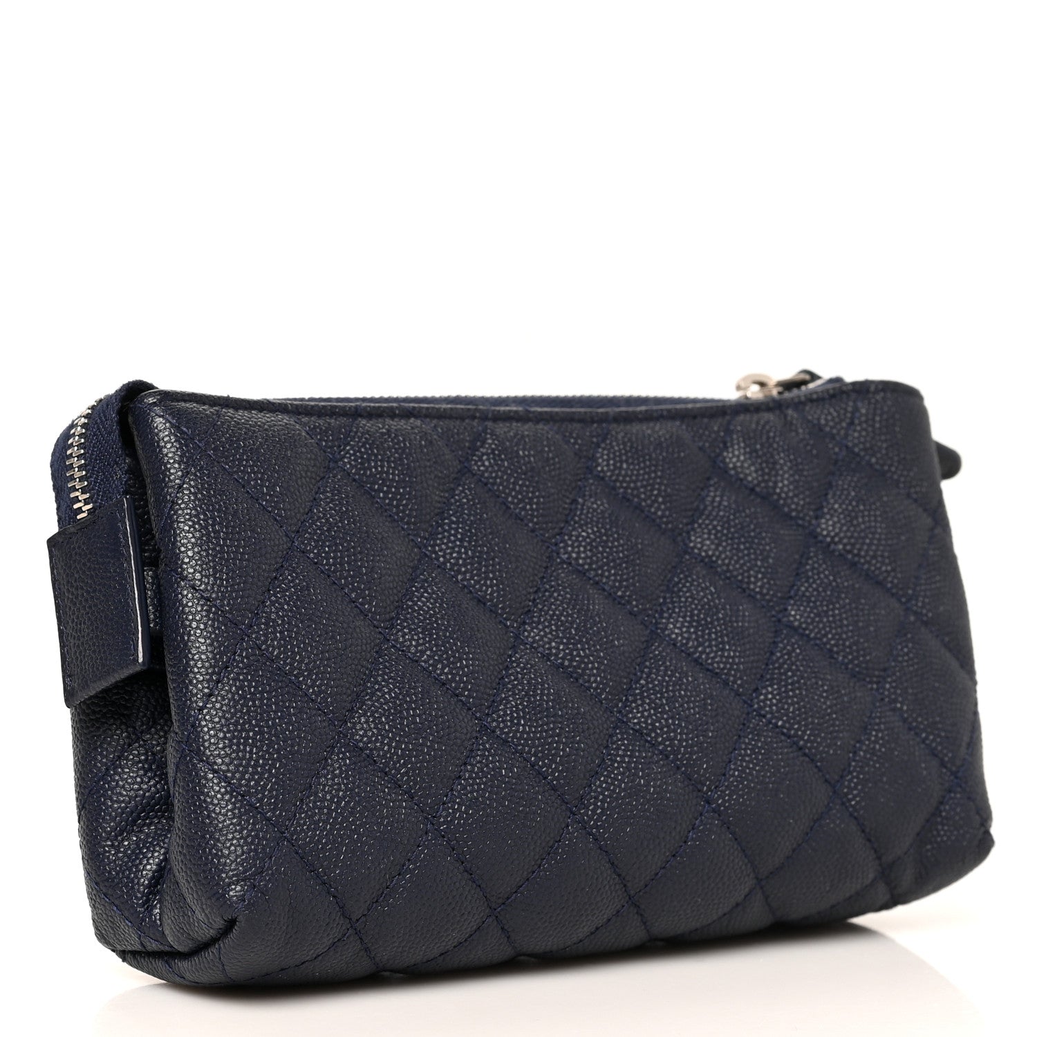 Chanel Caviar Quilted Cosmetic Case Navy 3 of 10