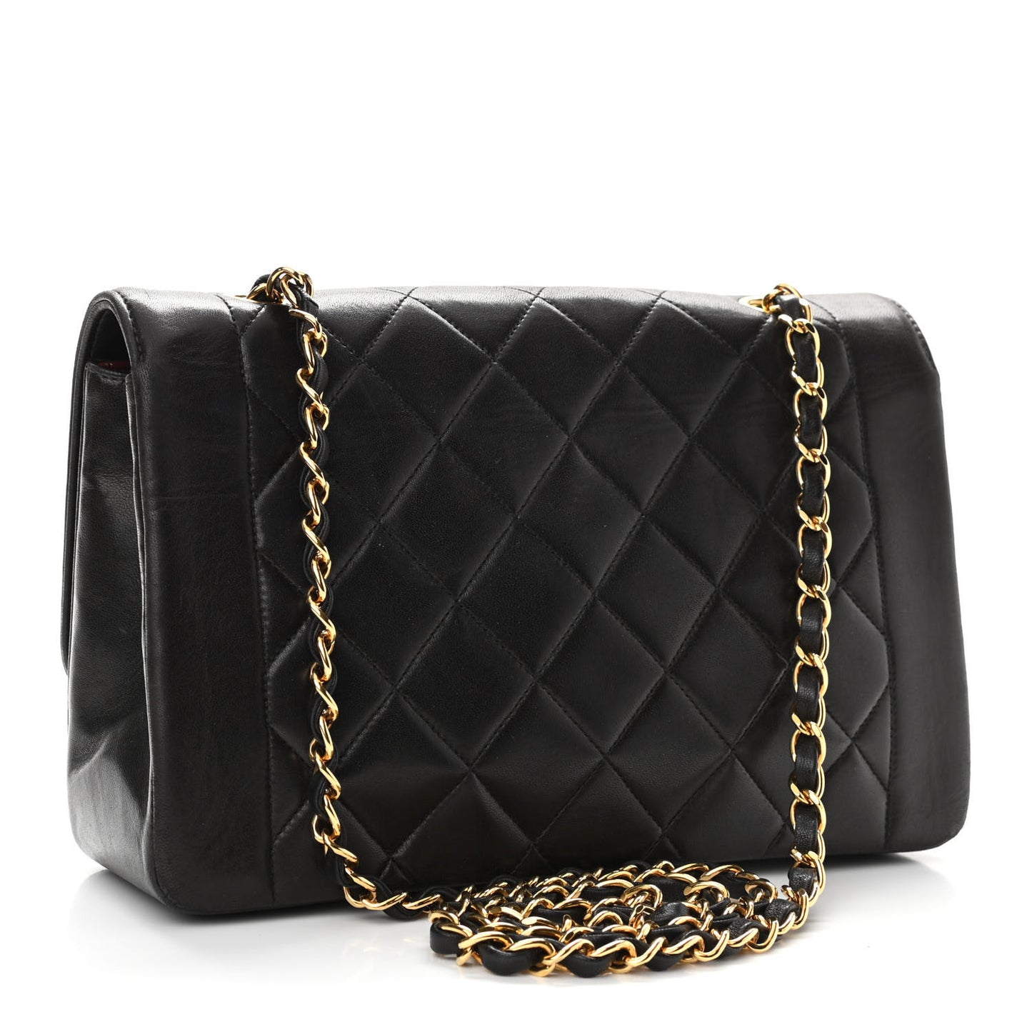 Lambskin Quilted Medium Single Flap Brown