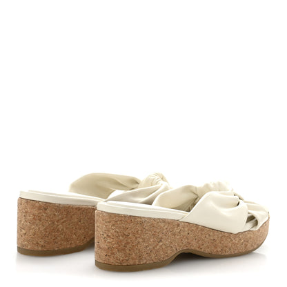 Jimmy Choo Nappa Avenue Wedge Sandals 39.5 Latte 5 of 9