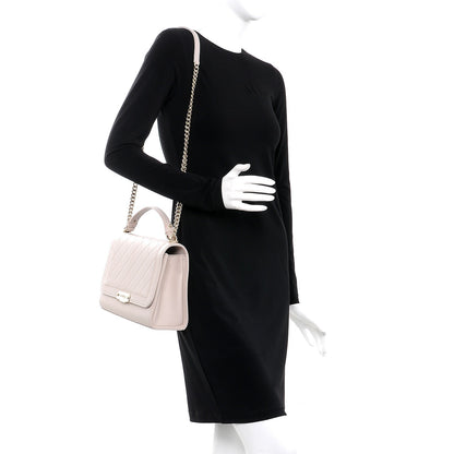 Chanel Grained Calfskin Quilted Large Label Click Flap Bag Light Beige 2 of 8