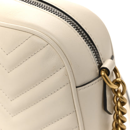 Gucci Calfskin Matelasse Small GG Marmont Chain Shoulder Bag White 13 of 14