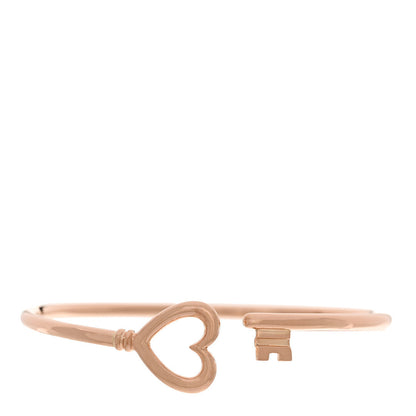 Tiffany 18K Rose Gold Wire Heart Key Bracelet 1 of 5