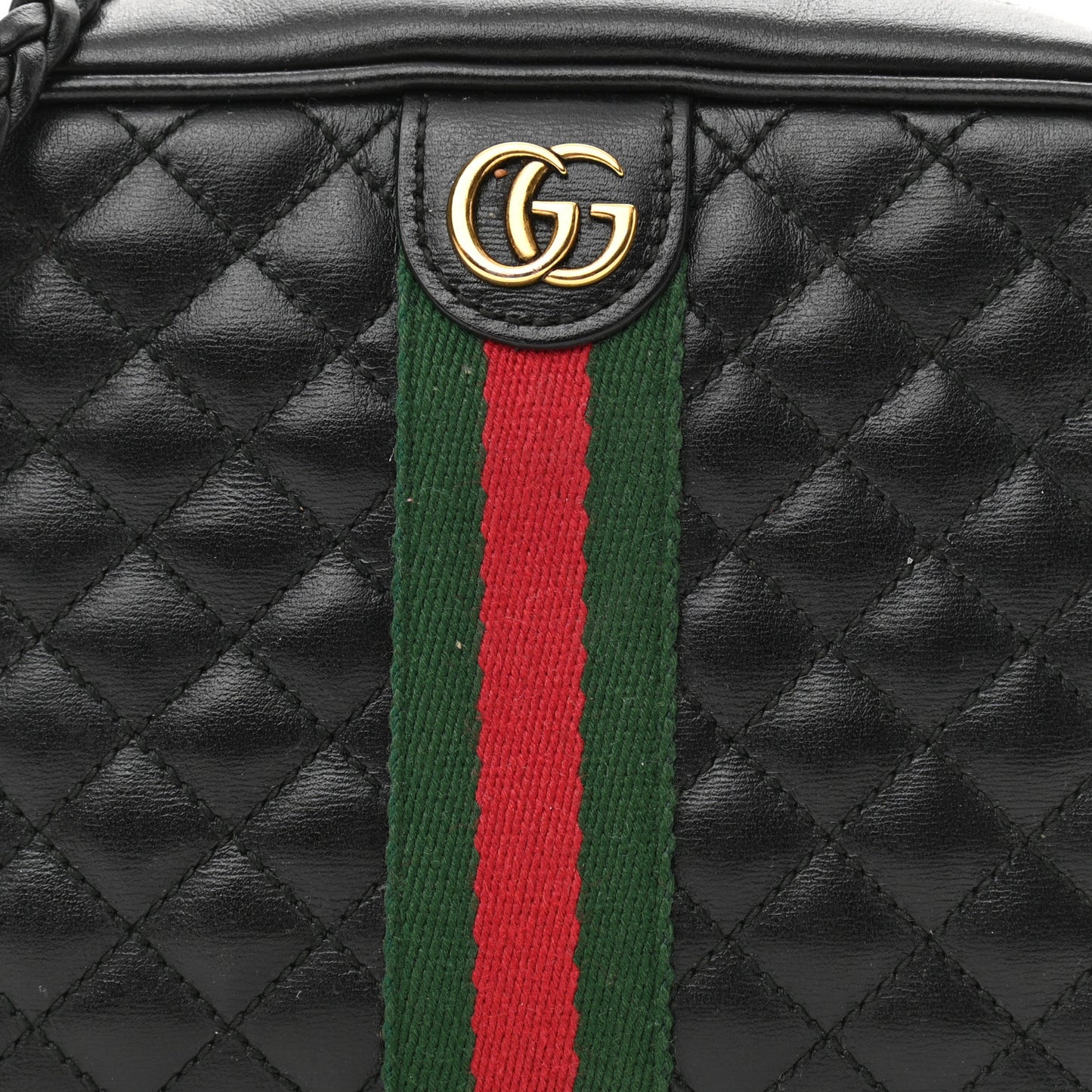 Calfskin Trapuntata Web Mini GG Shoulder Bag Black