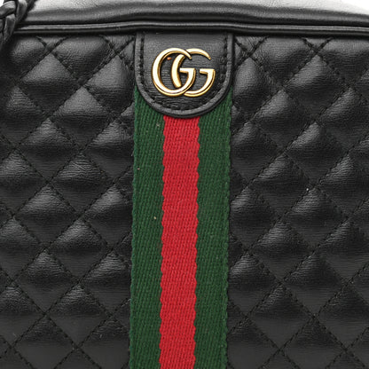 Gucci Calfskin Trapuntata Web Mini GG Shoulder Bag Black 8 of 10