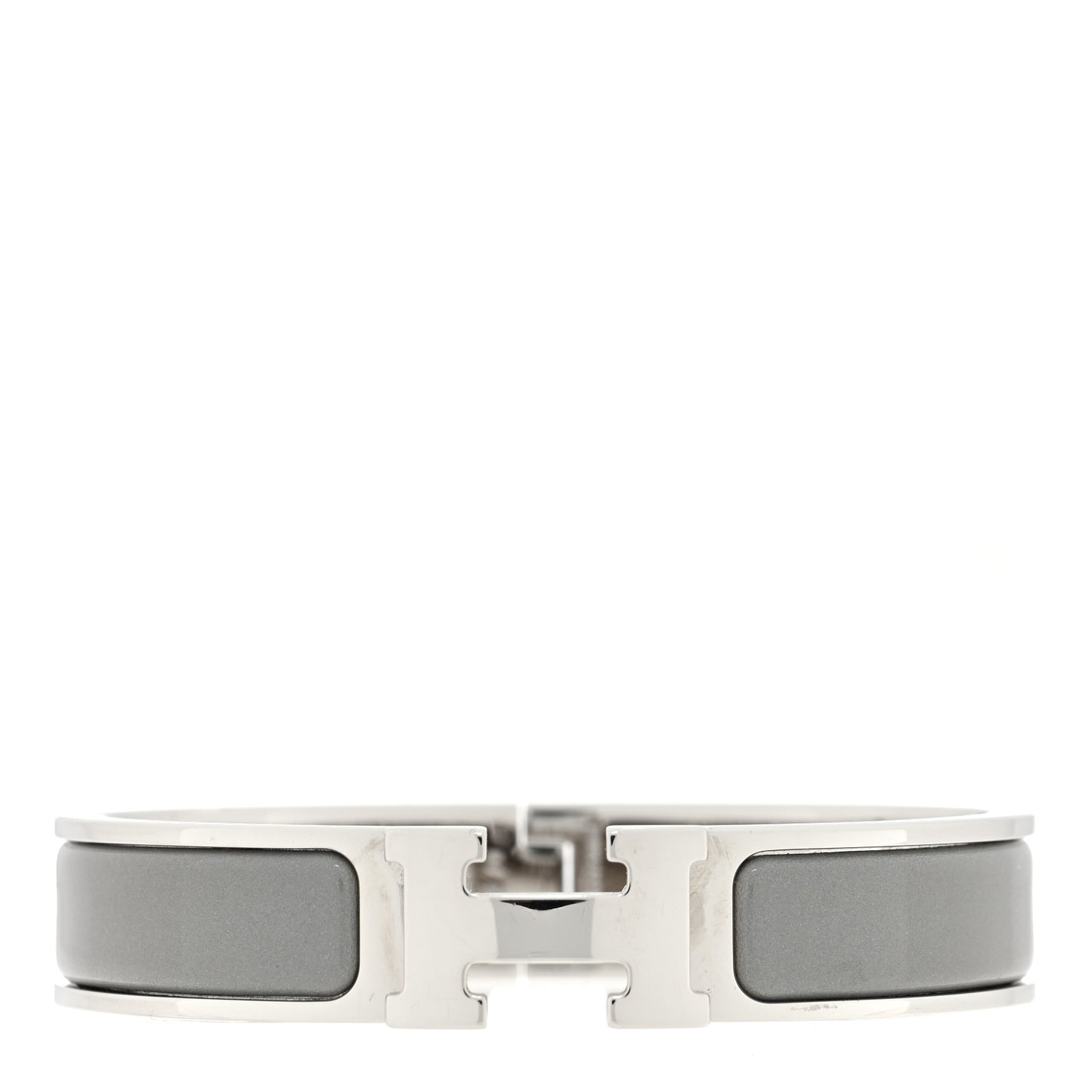 Enamel Narrow Clic Clac H Bracelet PM Gris Macadam
