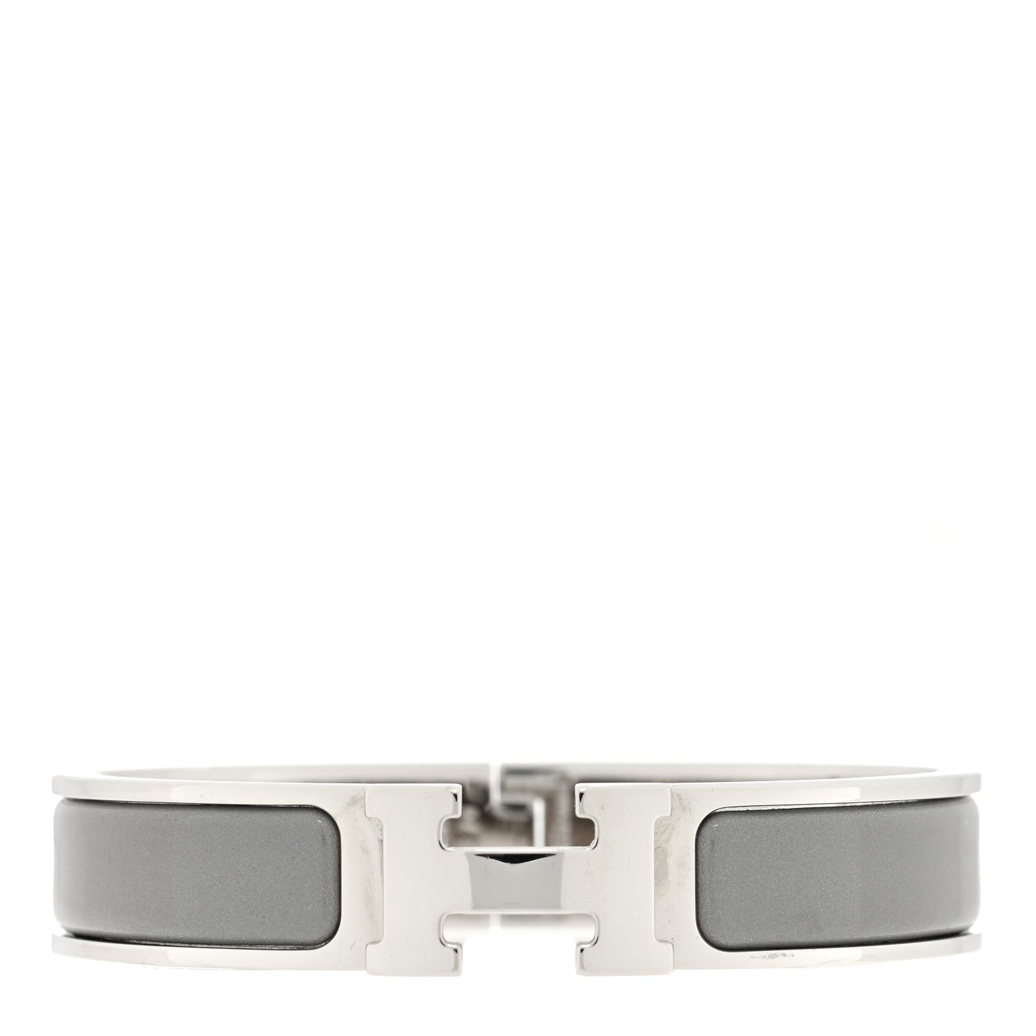 Hermes Enamel Narrow Clic Clac H Bracelet PM Gris Macadam 1 of 5