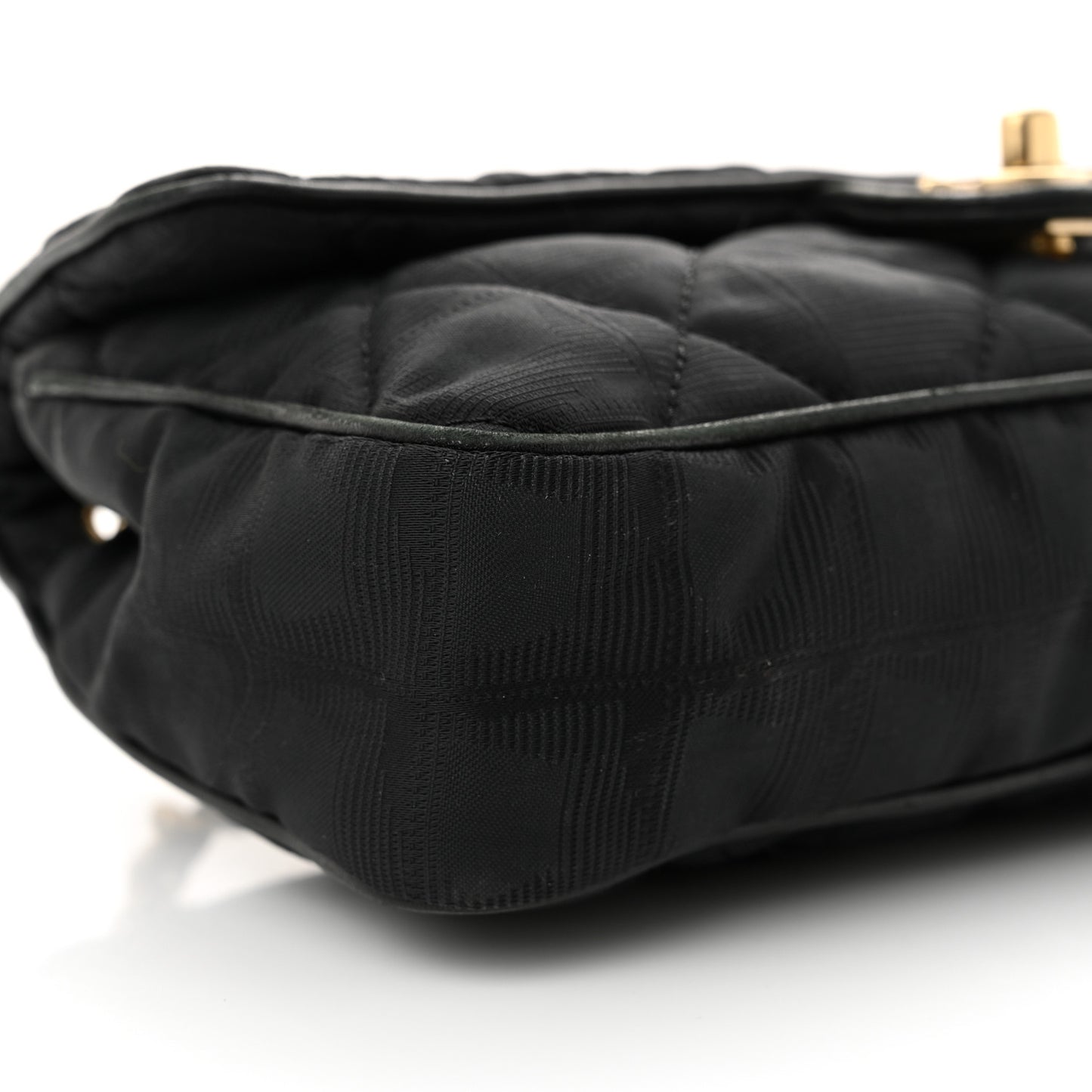 Nylon Quilted Travel Flap Black