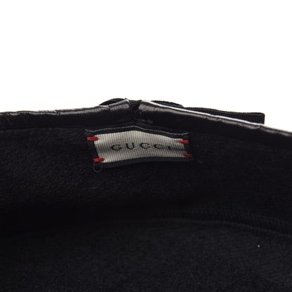 Gucci Felt Embroidered GG Patch Beret Hat M Black 4 of 5