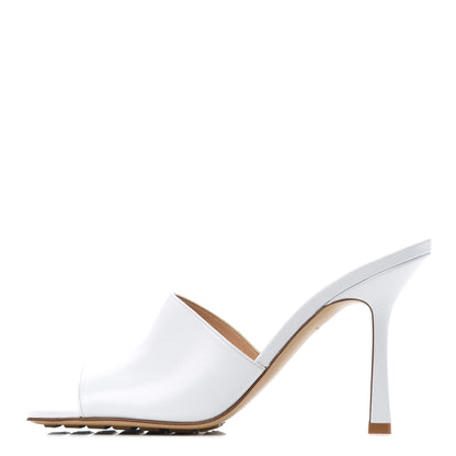 Bottega Veneta Lambskin Stretch Mule Sandals 38 Optic White 1 of 15