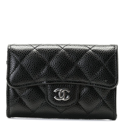 Chanel Caviar Quilted Flap Card Holder Wallet Black 1 of 9