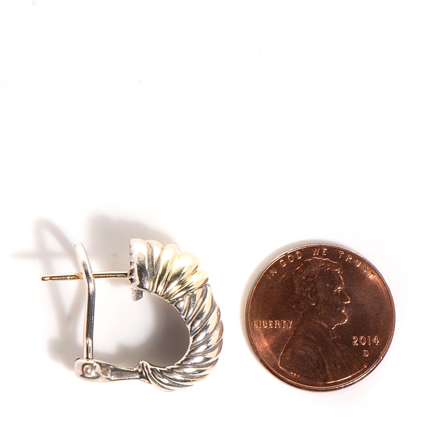 14k Gold Sterling Silver Small Thoroughbred Shrimp Earrings