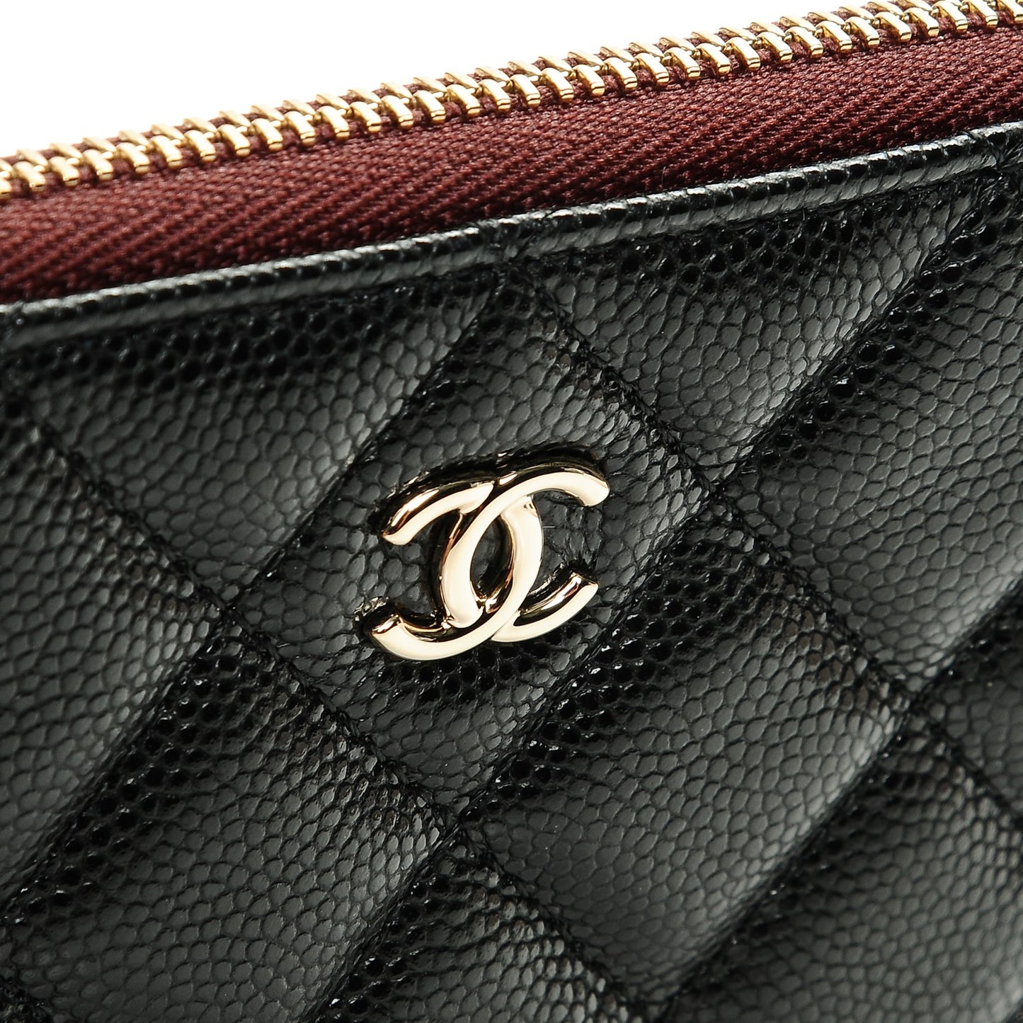 Caviar Quilted Small Cosmetic Case Black