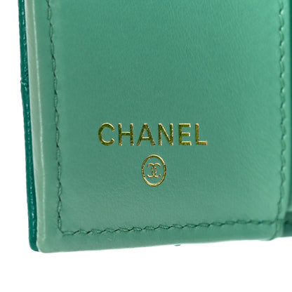Chanel Caviar Metal Perforated Quilted Small CC Flap Wallet Green 8 of 15