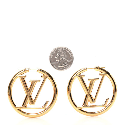 Louis Vuitton Metal Louise Hoop Earrings Gold 2 of 4