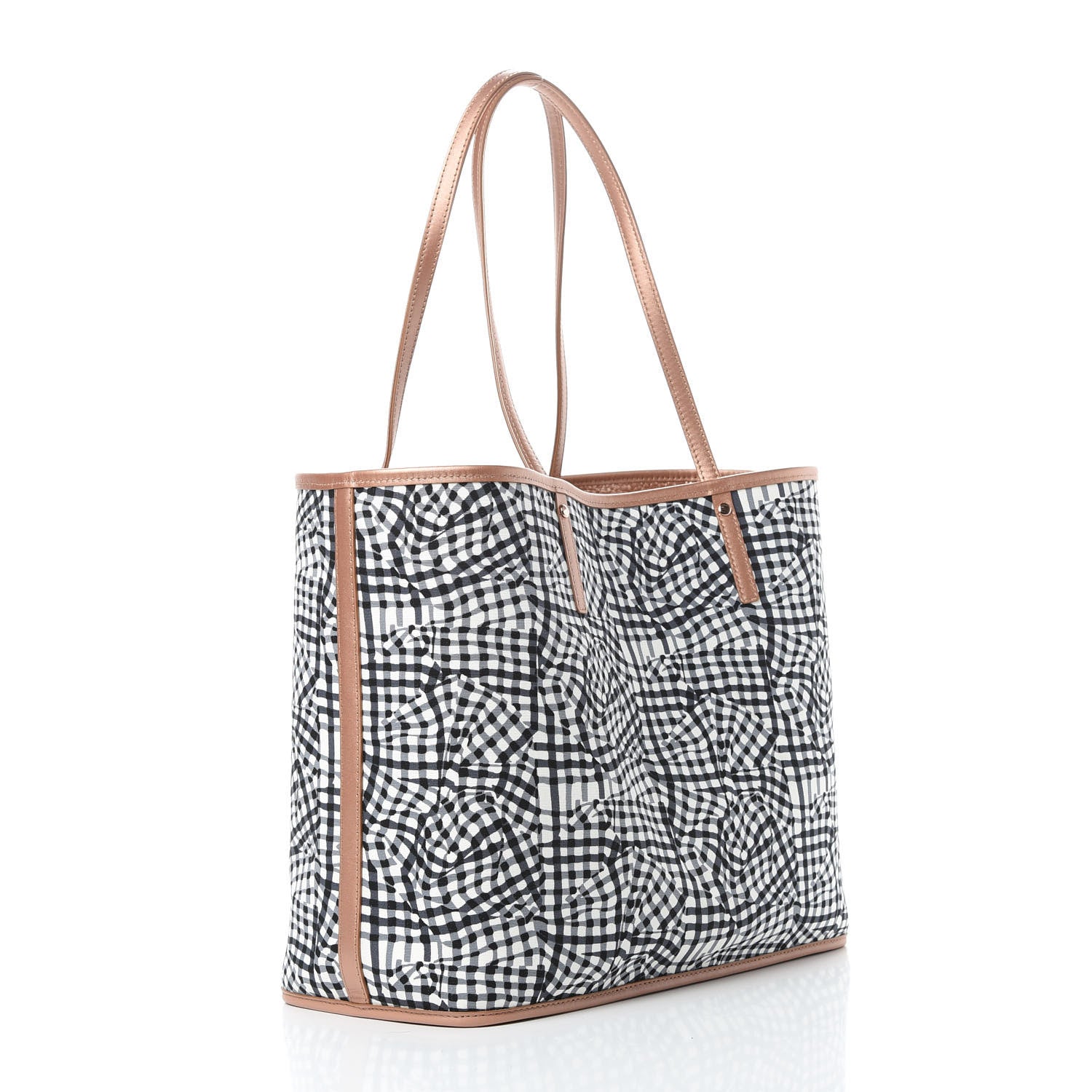 MCM Metallic Visetos Medium Reversible Shopper Tote Champagne Gold 6 of 18