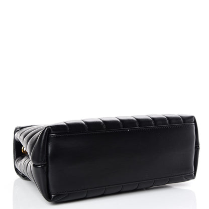 Saint Laurent Calfskin Y Quilted Monogram Small Loulou Chain Satchel Black 4 of 11