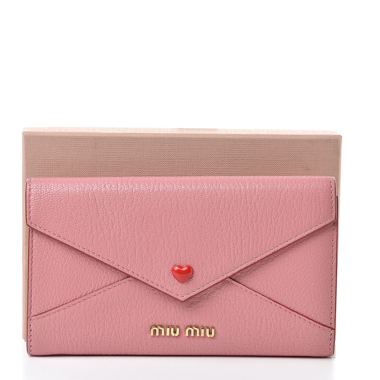 Goatskin Madras Love Envelope Wallet Rosa
