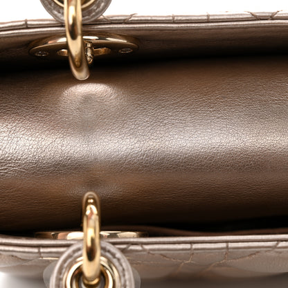 Christian Dior Metallic Lambskin Cannage Small My ABCDior Lady Dior Gold 11 of 11