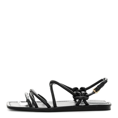 Louis Vuitton Lambskin Nova Flat Sandals 38 Black 1 of 9