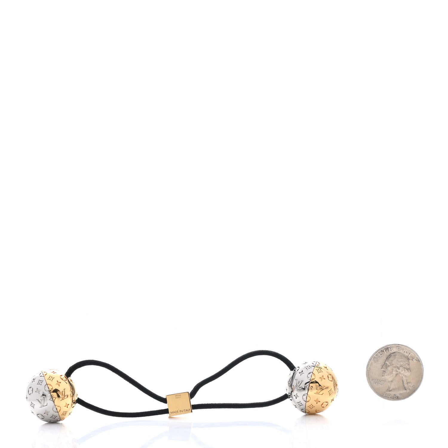 Louis Vuitton Planete LV Nanogram Chouchou Hair Tie Gold Silver 2 of 4