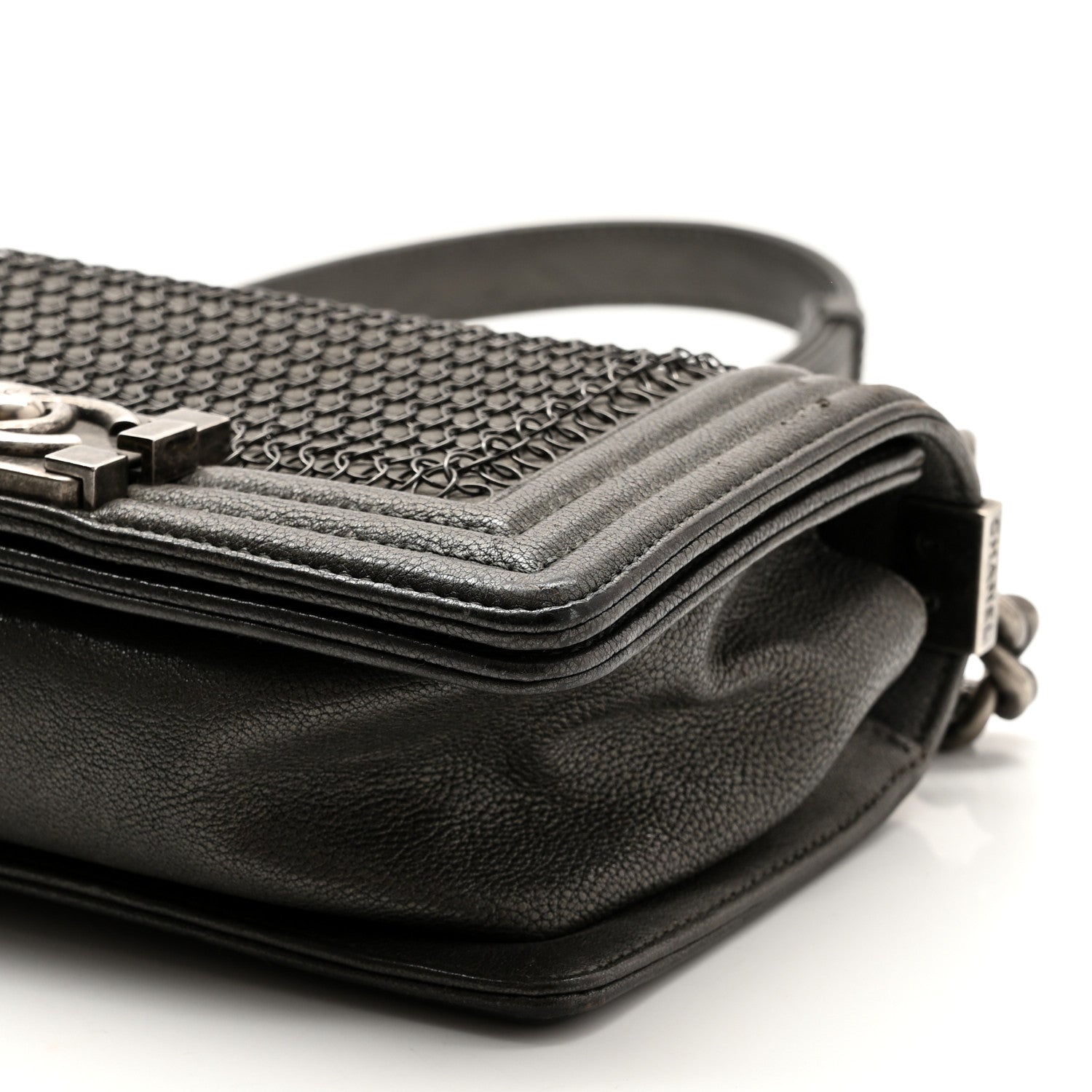 Chanel Caviar Quilted Small Chain Mail Boy Flap Grey 10 of 10