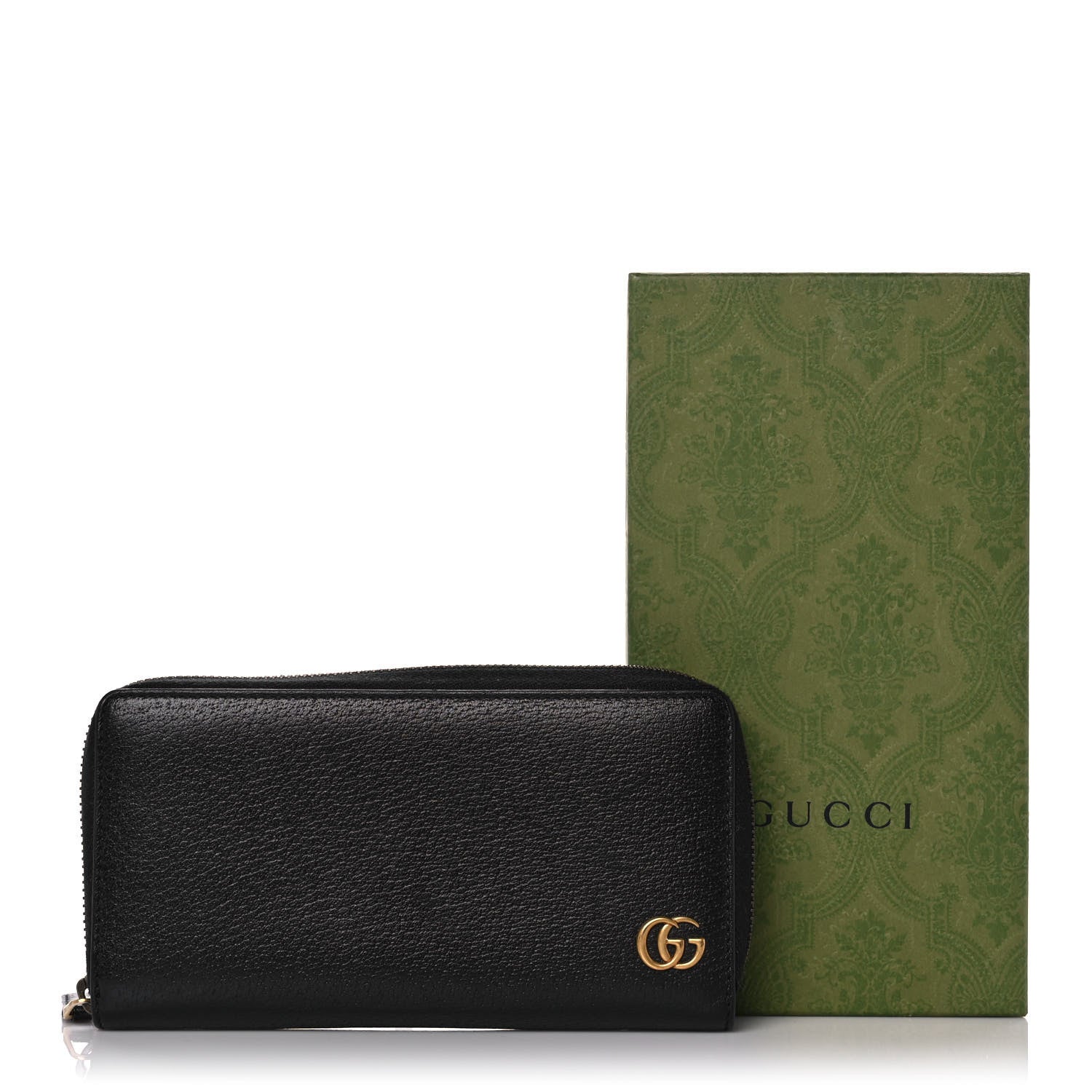 Gucci Dollar Calfskin GG Marmont Zip Around Wallet Black 12 of 12
