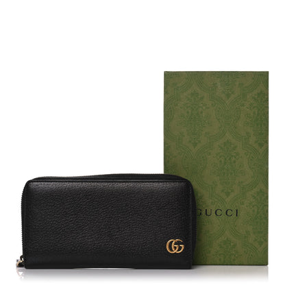 Gucci Dollar Calfskin GG Marmont Zip Around Wallet Black 12 of 12