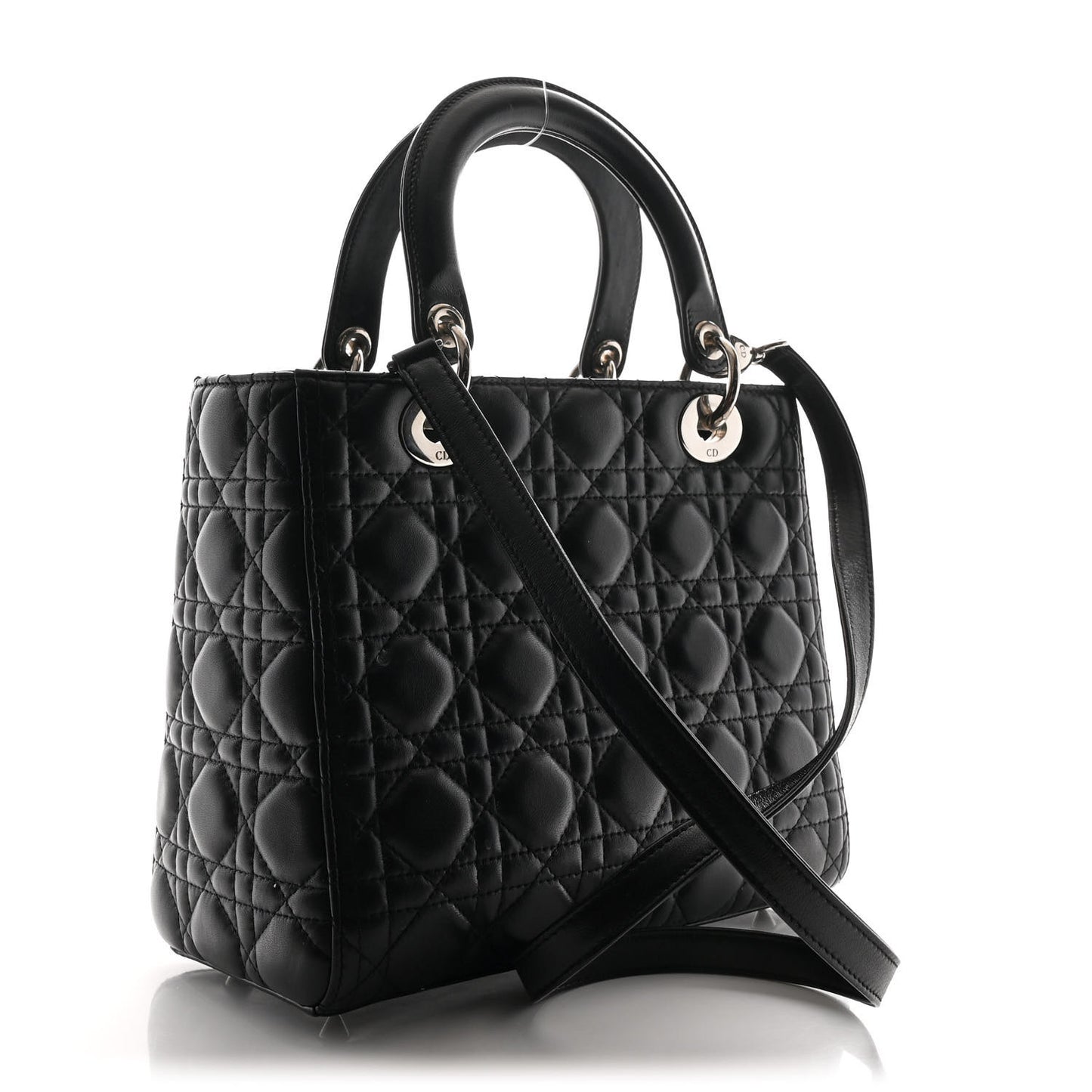 Lambskin Cannage Medium Lady Dior Black