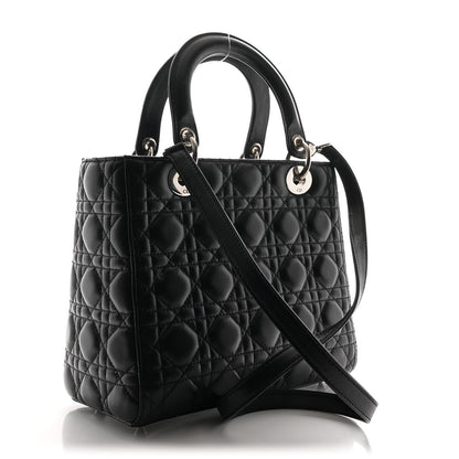 Christian Dior Lambskin Cannage Medium Lady Dior Black 3 of 11