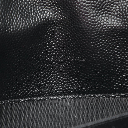 Saint Laurent Grain De Poudre Matelasse Chevron Monogram Envelope Chain Wallet Black 7 of 10
