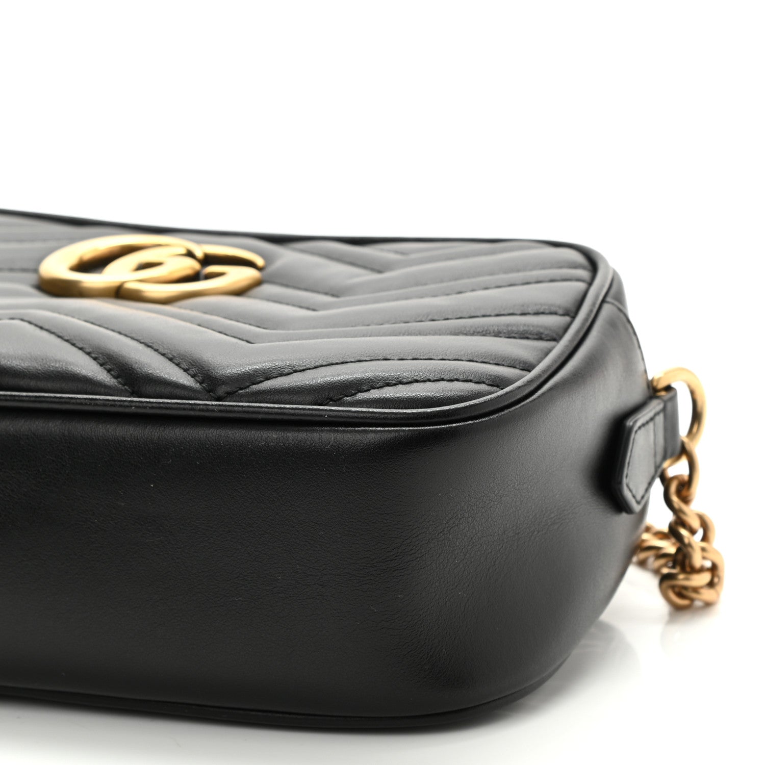Gucci Calfskin Matelasse Small GG Marmont Chain Shoulder Bag Black 11 of 11