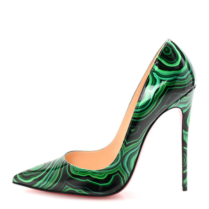 Christian Louboutin Patent Malachite So Kate 120 Pumps 40 Vert 1 of 8