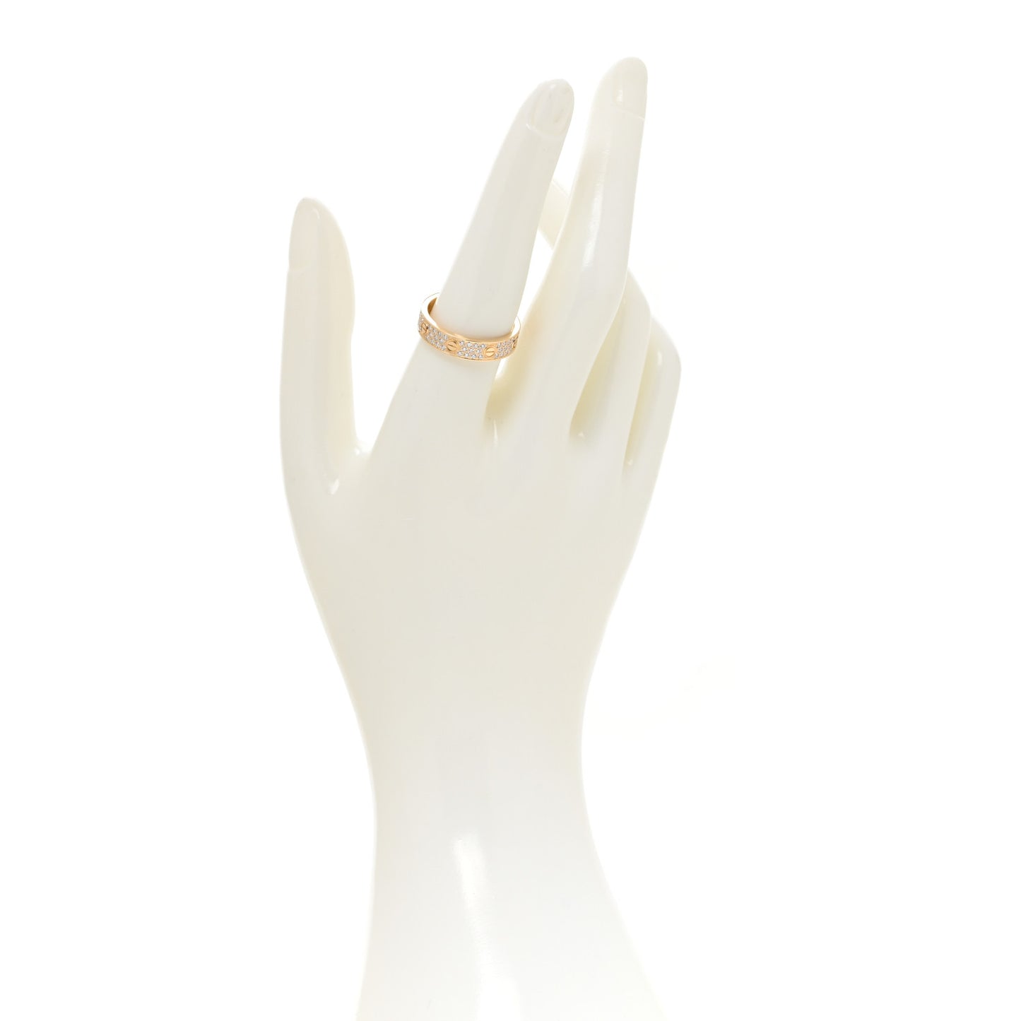 18K Yellow Gold Diamond 4mm LOVE Wedding Paved Band Ring 58 8.25