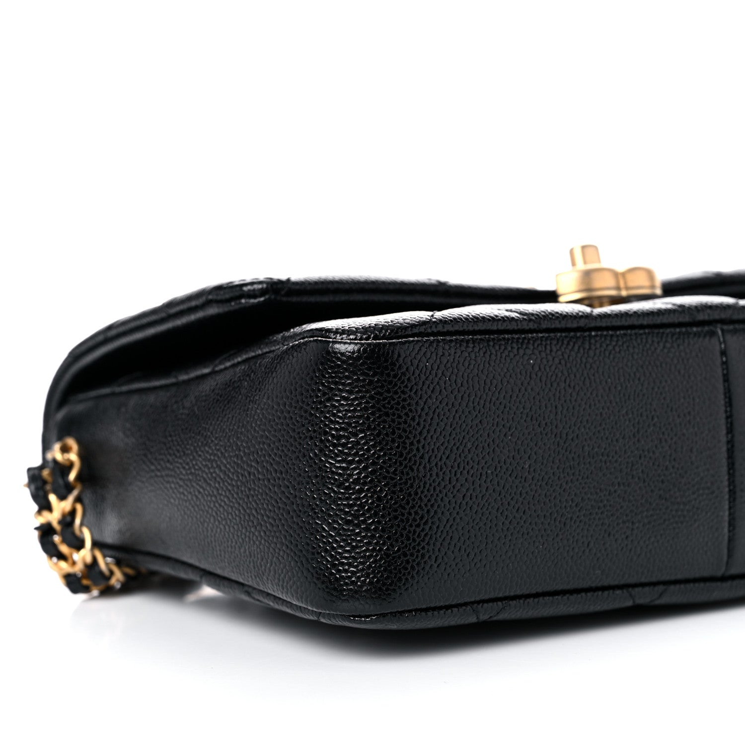 Chanel Shiny Caviar Quilted Small Chain Melody Flap Black 8 of 10