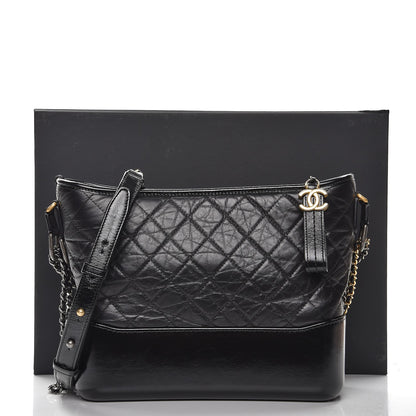 Chanel Aged Calfskin Quilted Medium Gabrielle Hobo Black 8 of 8