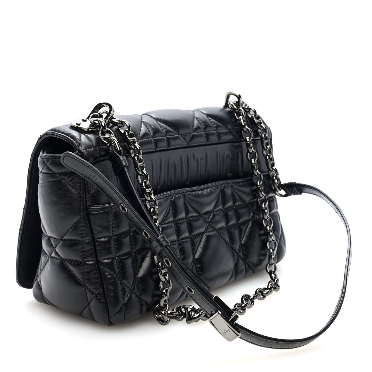 Calfskin Macrocannage Medium Caro Bag Black