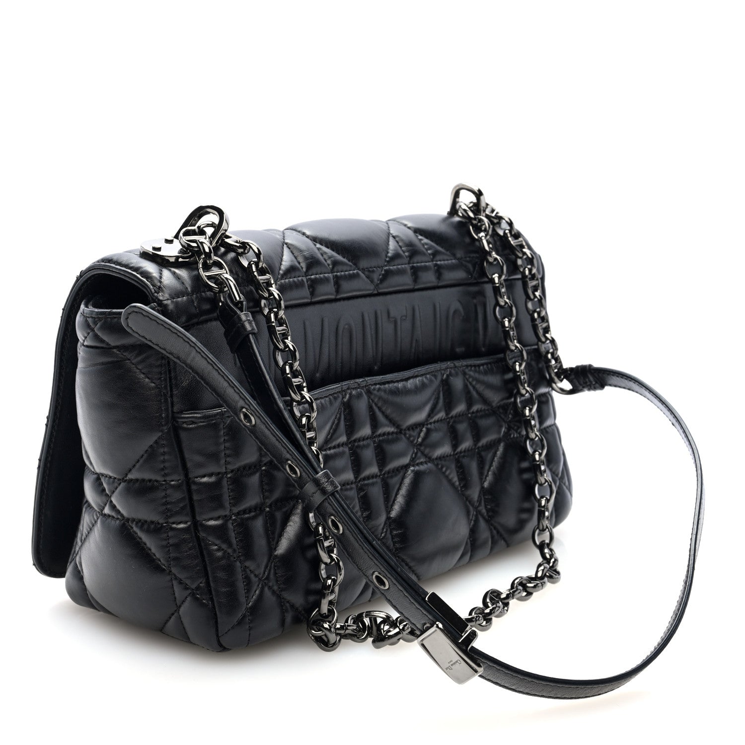 Christian Dior Calfskin Macrocannage Medium Caro Bag Black 3 of 10