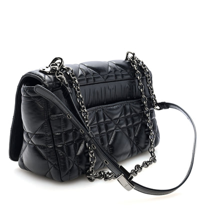 Christian Dior Calfskin Macrocannage Medium Caro Bag Black 3 of 10