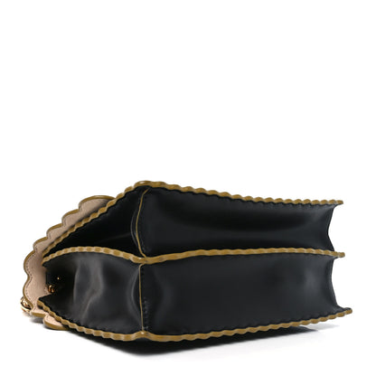 Fendi Vitello Liberty Scalloped Studded Kan I Shoulder Bag Black 4 of 9
