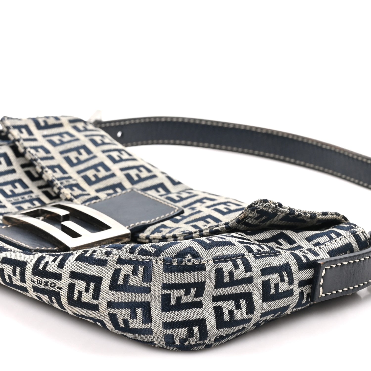Fendi Zucchino Baguette Navy 9 of 9