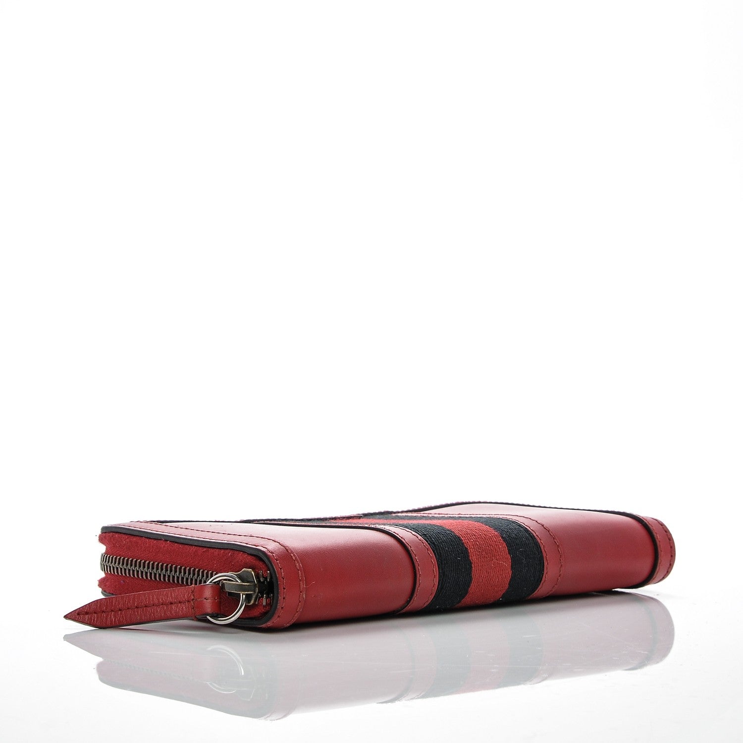 Gucci Calfskin Web Rania Zip Around Wallet Red 4 of 9