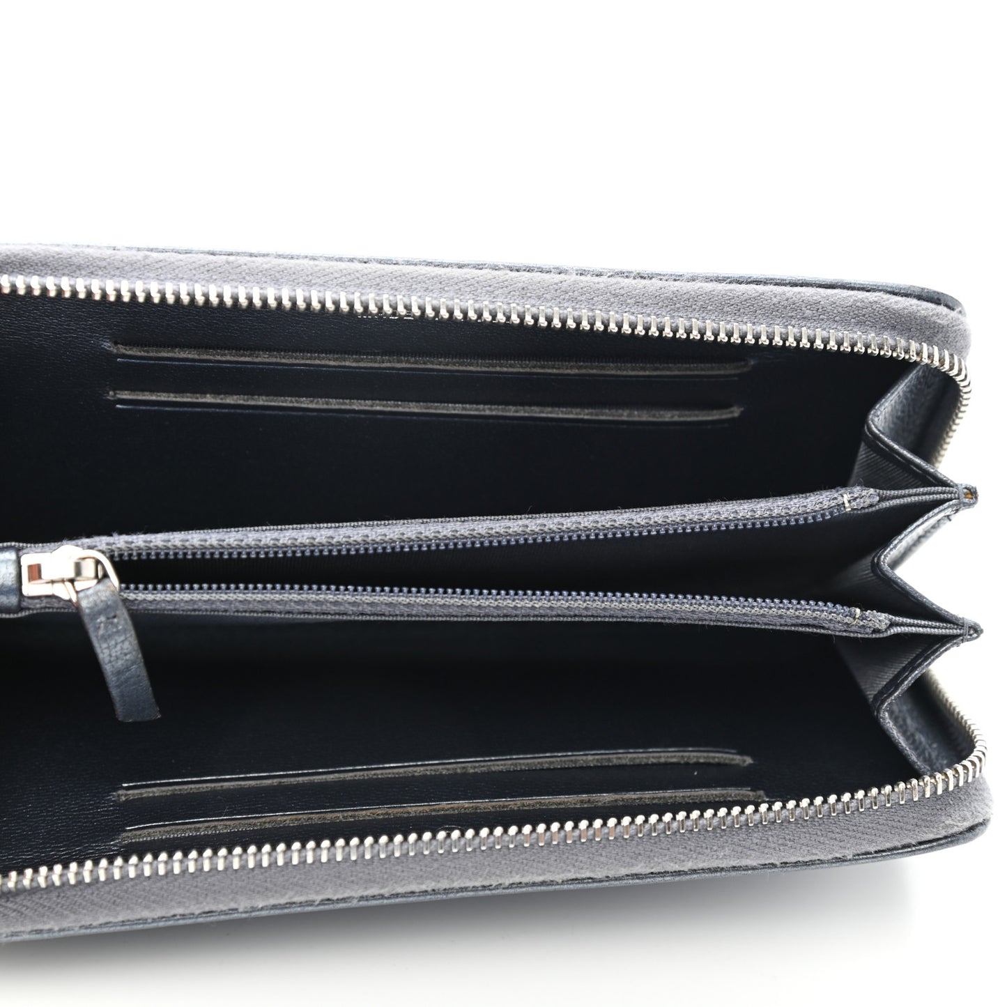 Lambskin Quilted Diamond CC Zip Around Wallet Blue
