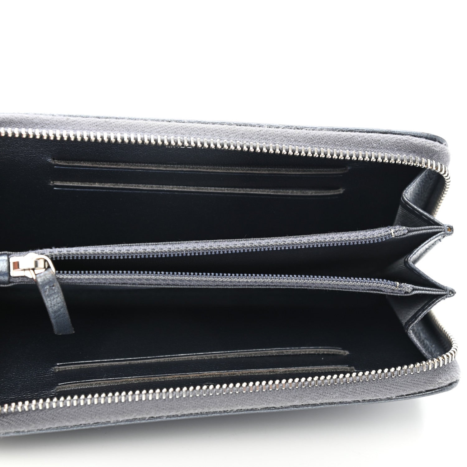 Chanel Lambskin Quilted Diamond CC Zip Around Wallet Blue 5 of 9