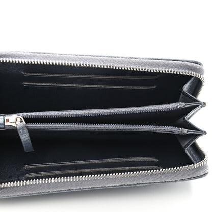 Chanel Lambskin Quilted Diamond CC Zip Around Wallet Blue 5 of 9