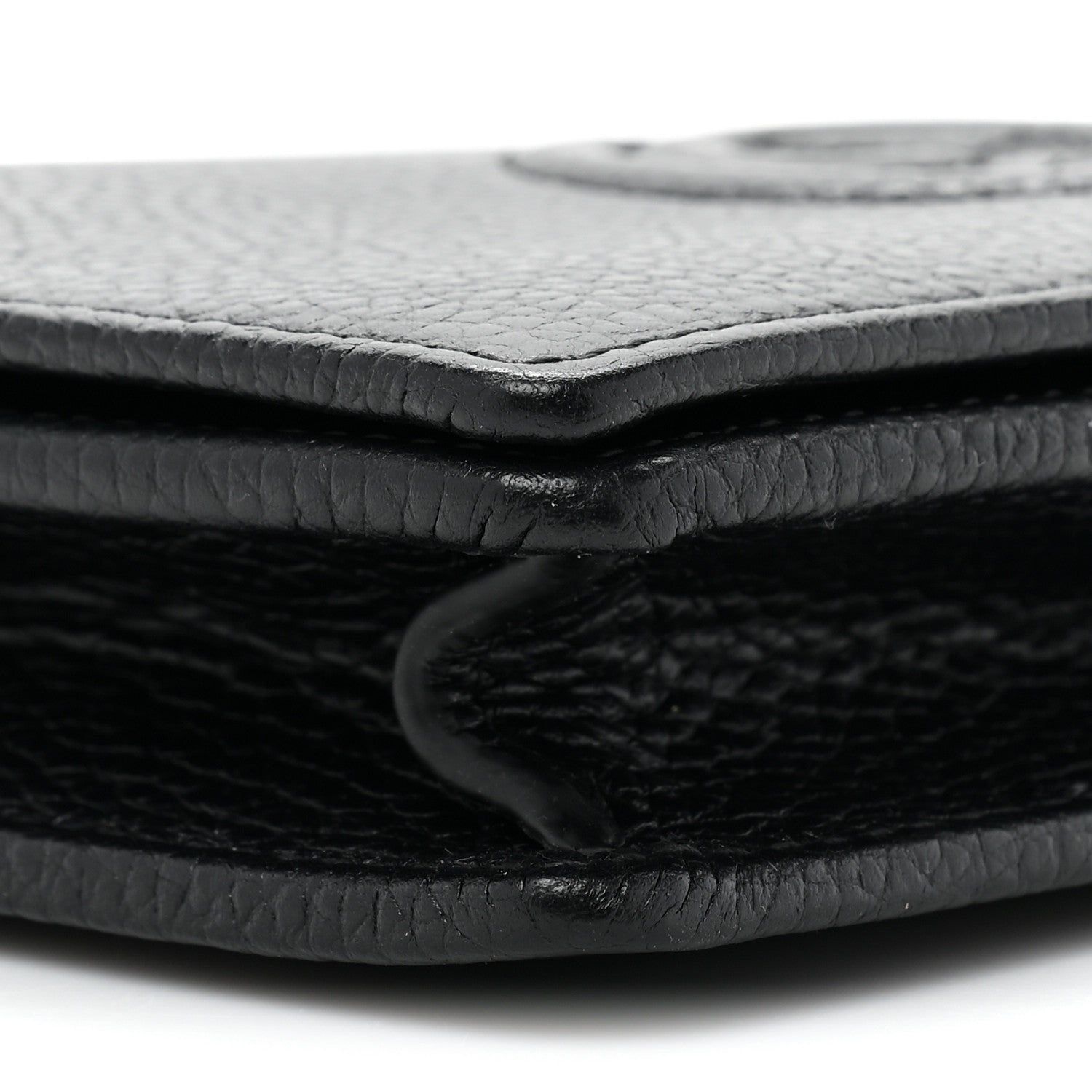 Gucci Pebbled Calfskin Soho Wallet On Chain Black 9 of 12